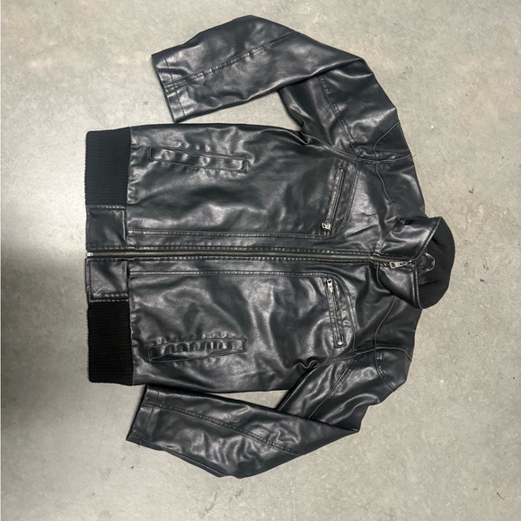 Guess Black Leather Jacket - Picture 3 of 7